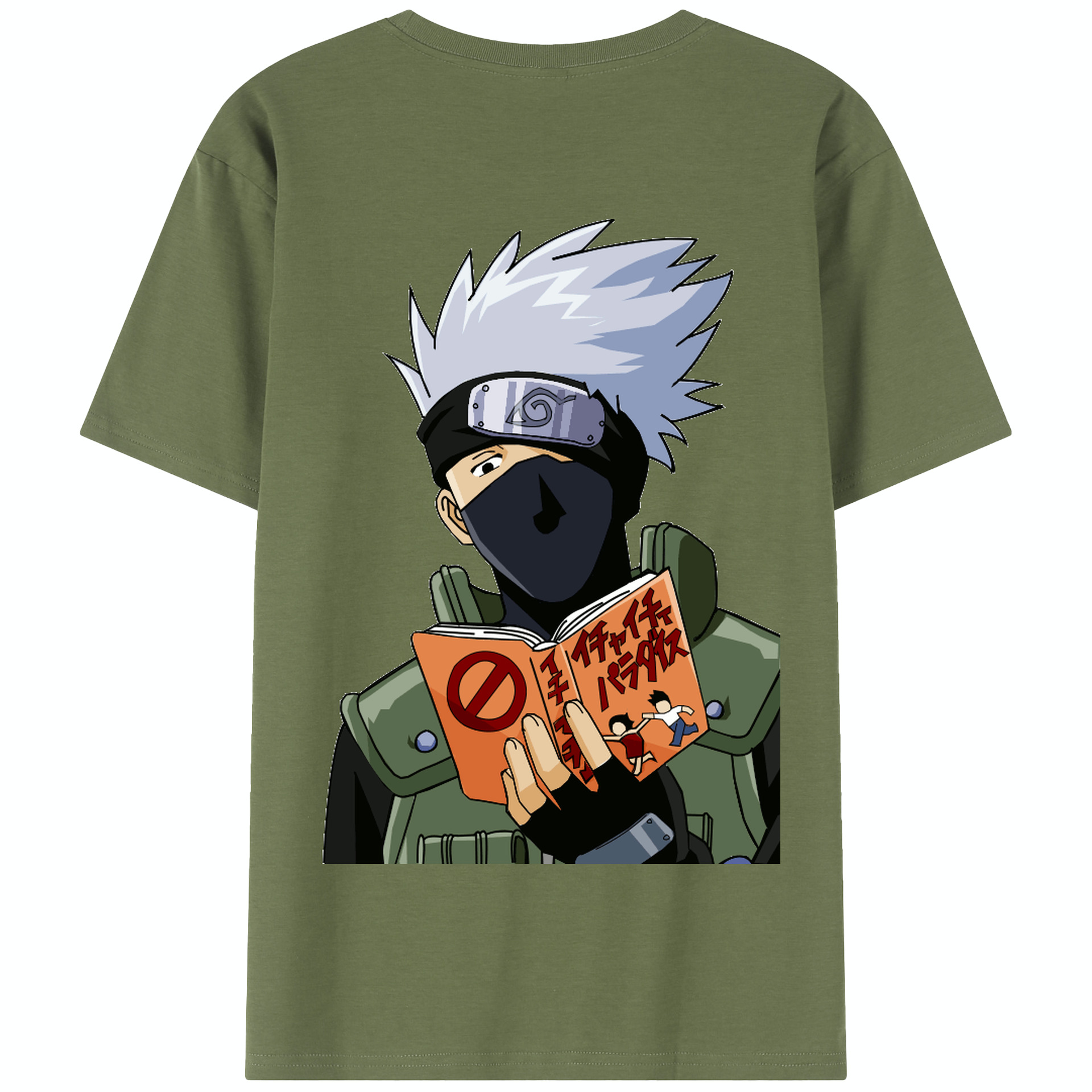（画像用） NARUTO -ナルト- はたけ カカシ Hatake Kakashi 綿100％半袖Tシャツ（背面プリント）